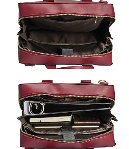 Estarer Women Business Briefcase Handbag PU Leather 15.6 Inch Shoulder Laptop Work Bag