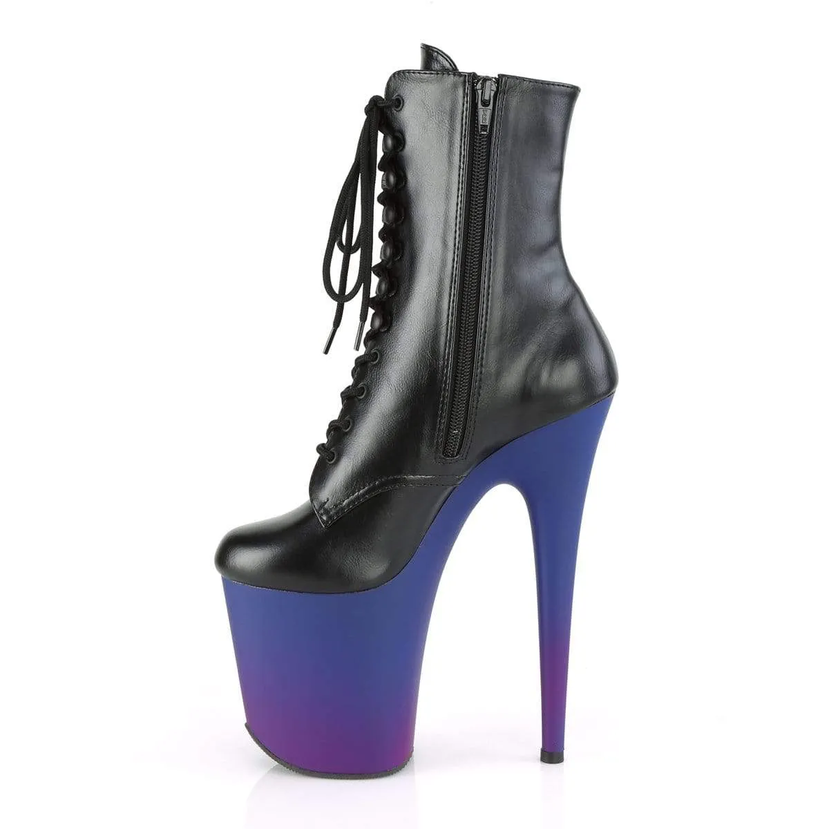 Flamingo 1020BP Black Faux Leather/Blue-Purple Ombre