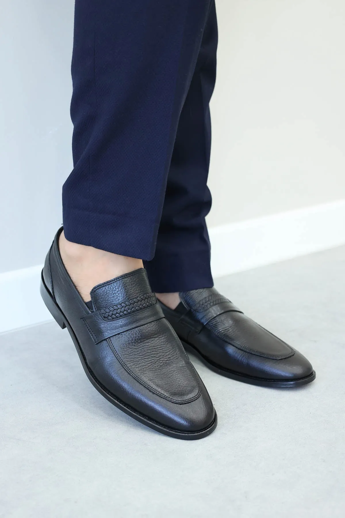 FST Genuine Leather Lace-up Men's Classic Shoes 932MA301 Black - Rome