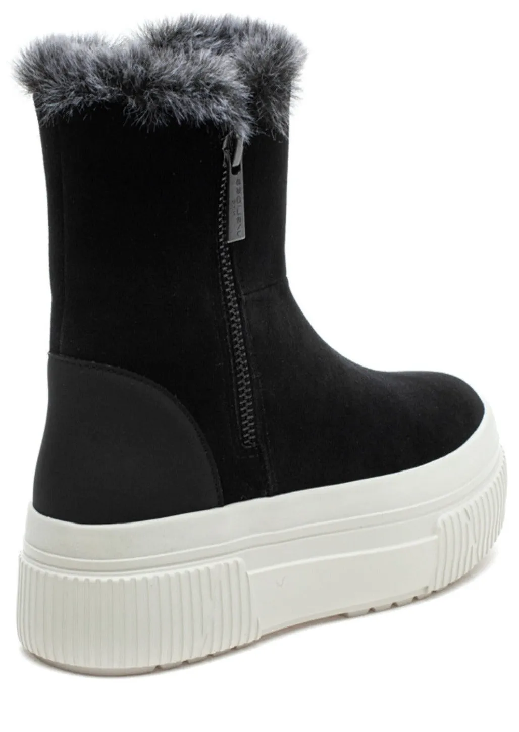 fur lined platform waterproof bootie