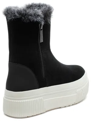 fur lined platform waterproof bootie