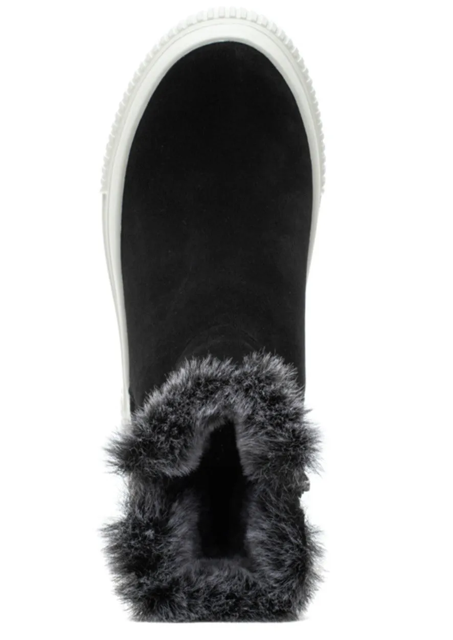 fur lined platform waterproof bootie