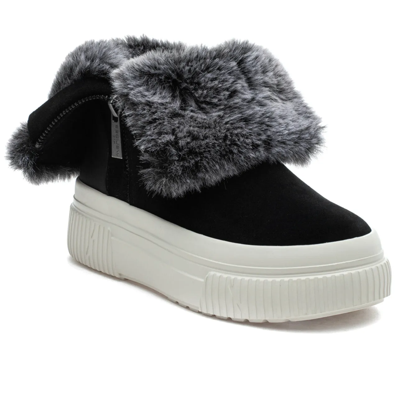 fur lined platform waterproof bootie