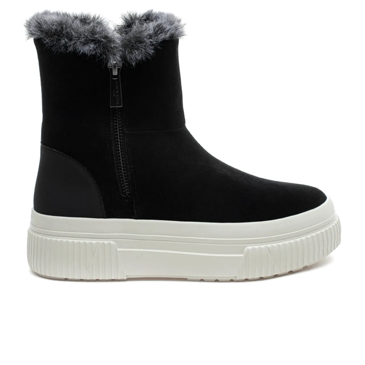 fur lined platform waterproof bootie