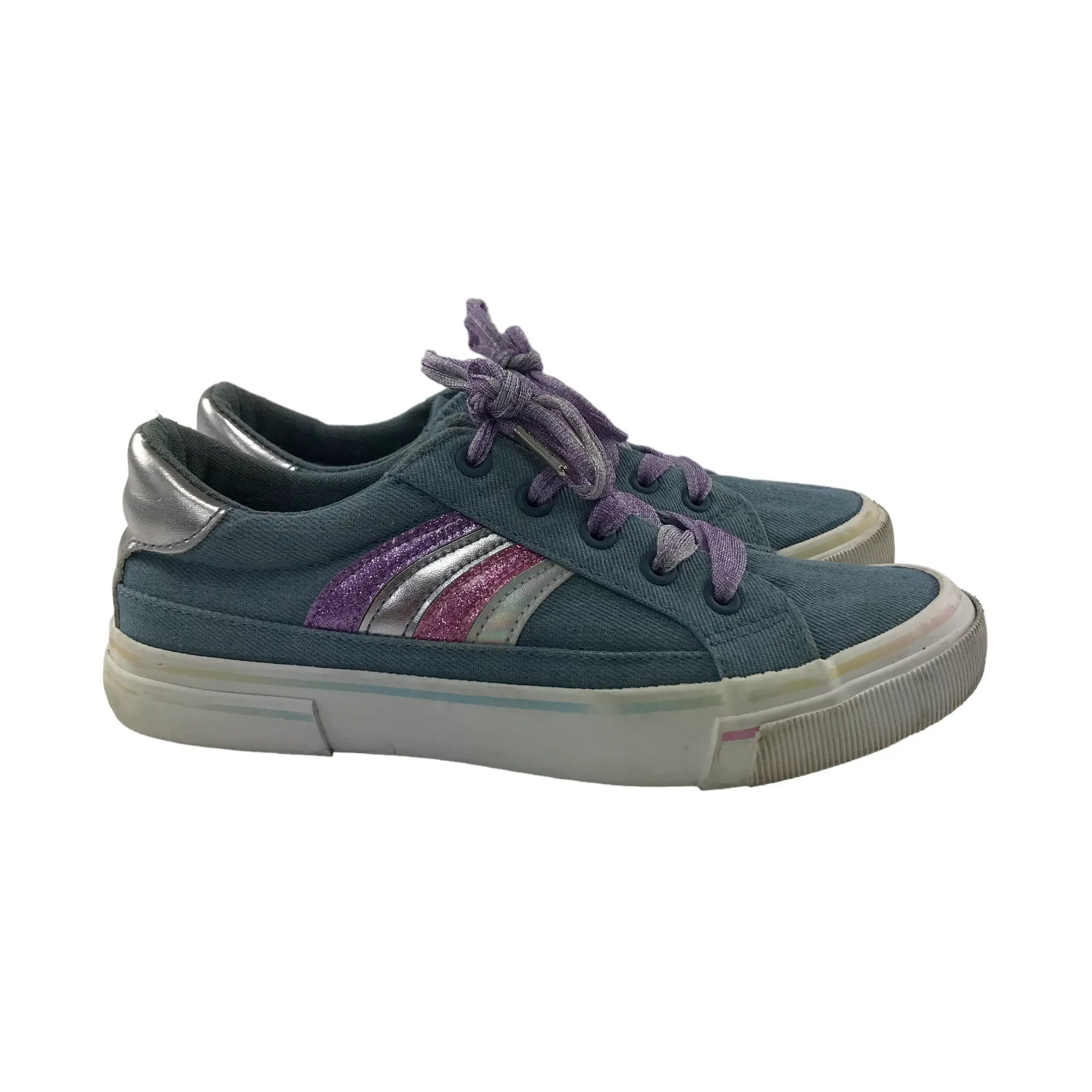 George Trainers Shoe Size 4 Blue Denim Style Canvas Shoes