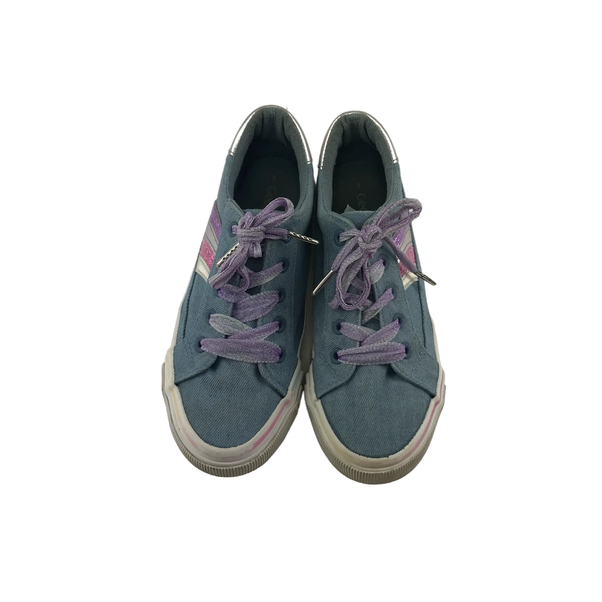 George Trainers Shoe Size 4 Blue Denim Style Canvas Shoes