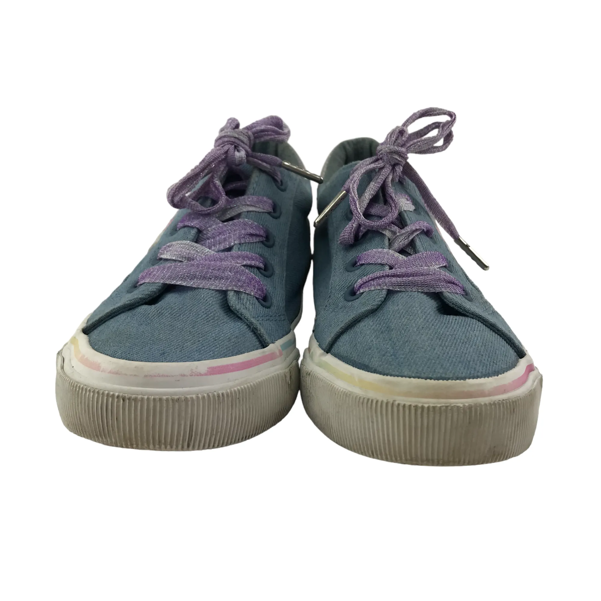 George Trainers Shoe Size 4 Blue Denim Style Canvas Shoes