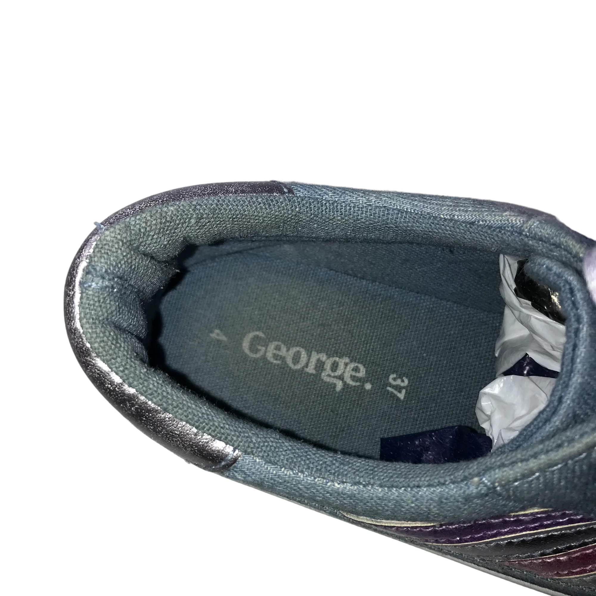 George Trainers Shoe Size 4 Blue Denim Style Canvas Shoes