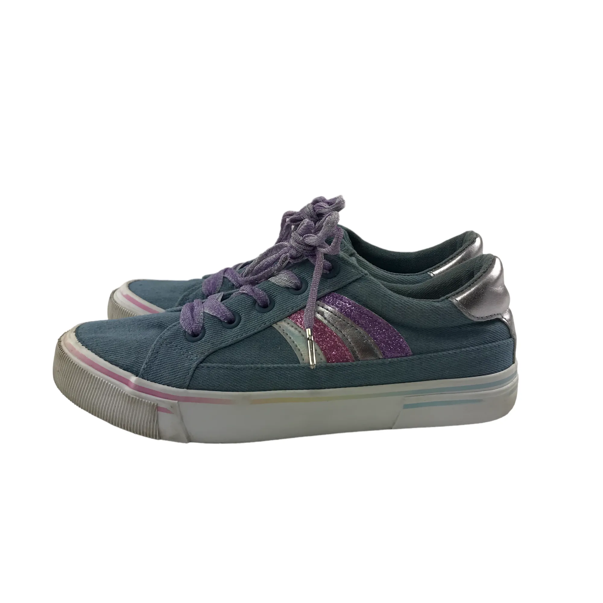 George Trainers Shoe Size 4 Blue Denim Style Canvas Shoes