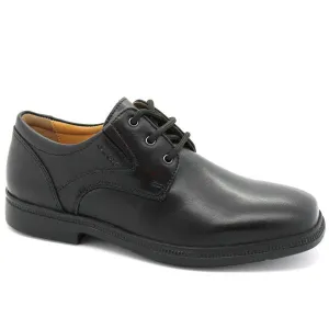Geox J Federico Black Lace School Shoes