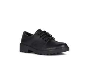 Geox School Shoes | Casey Lace Up | Black Leather
