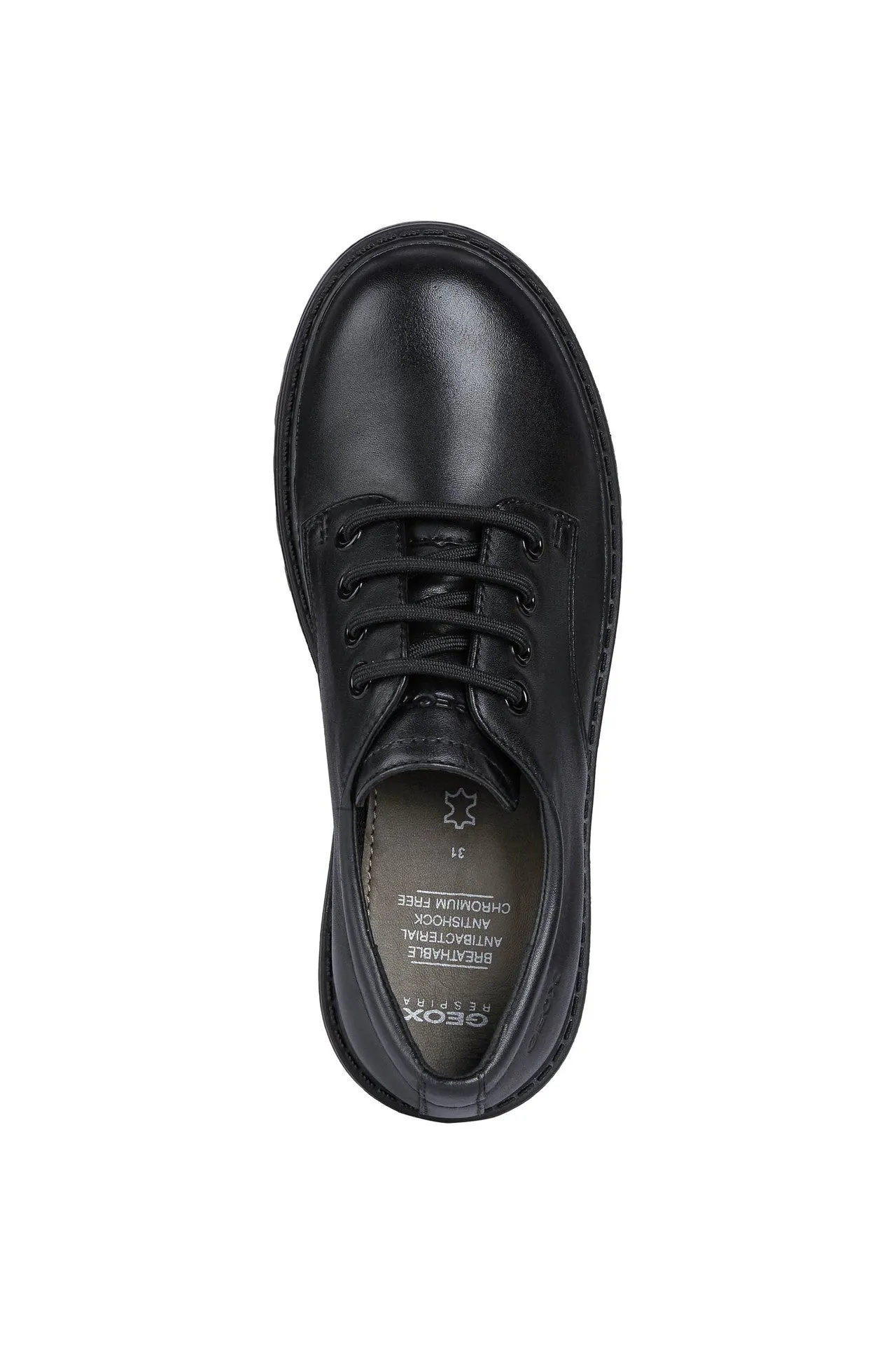 Geox School Shoes | Casey Lace Up | Black Leather