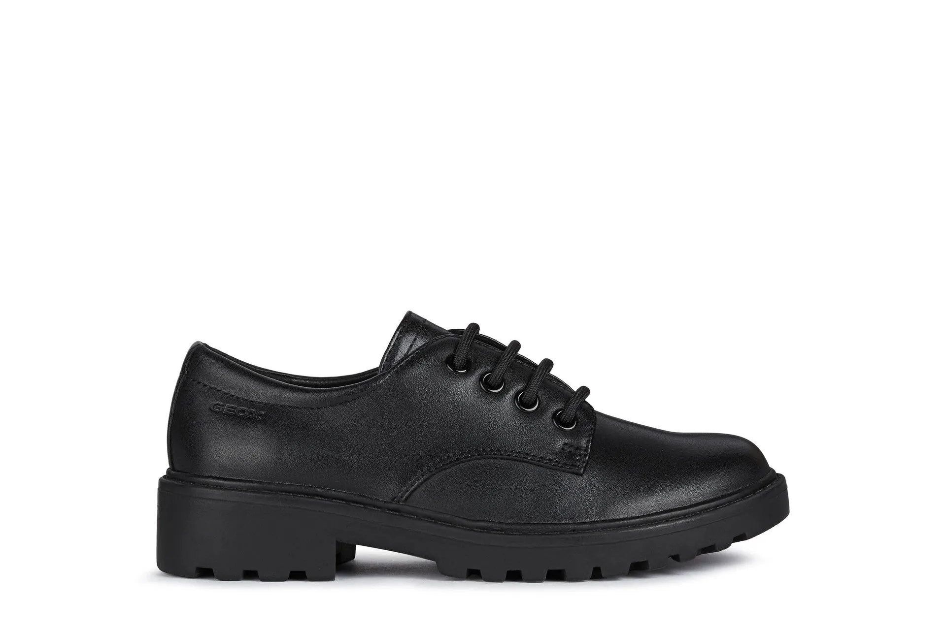 Geox School Shoes | Casey Lace Up | Black Leather