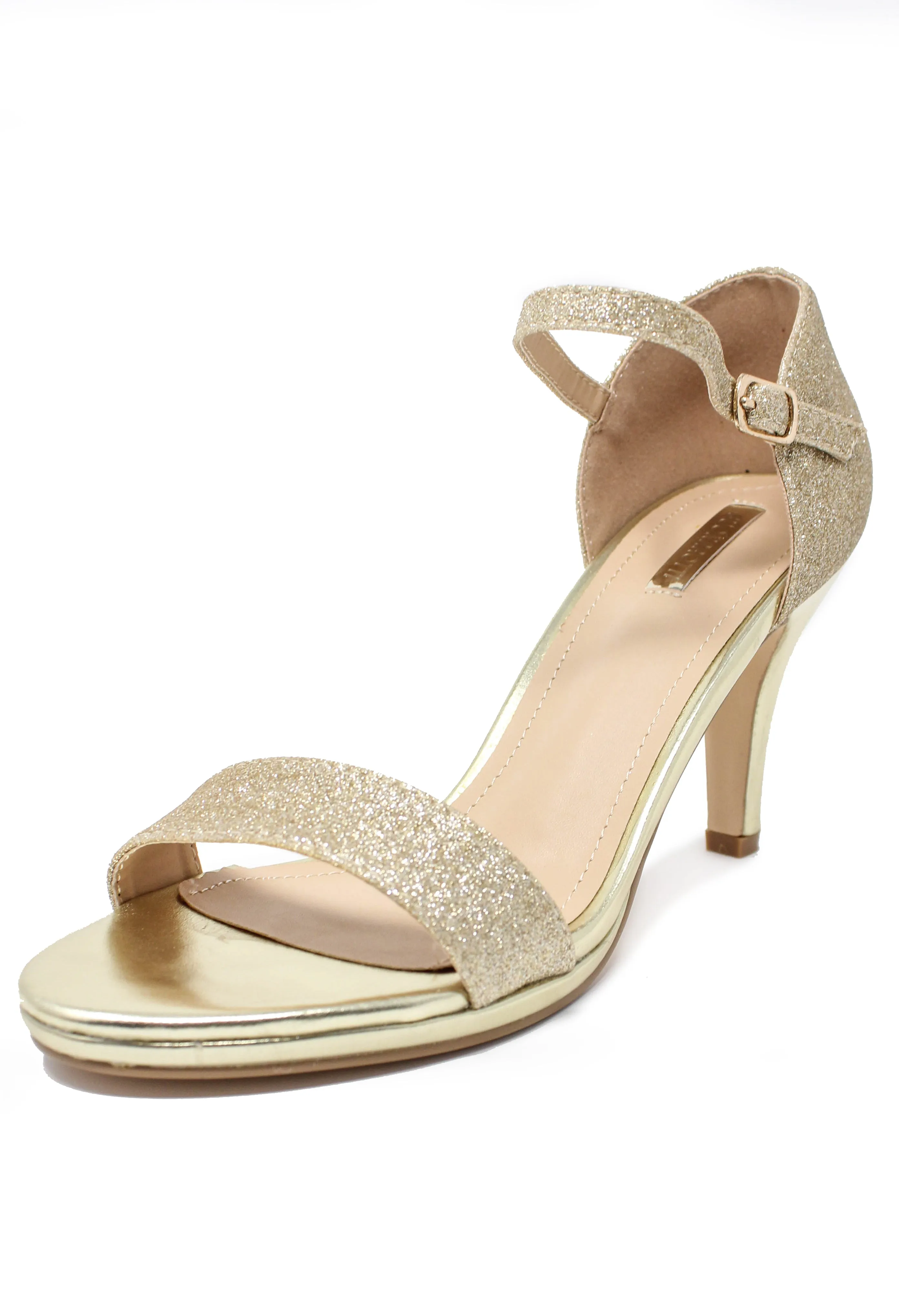gold glitz barely there sandals