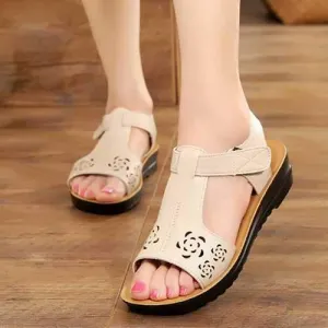 Hollow Flat Hook Loop Sandals