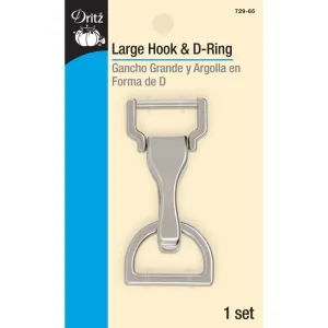 Hook Swivel D-Ring Lg Nickel