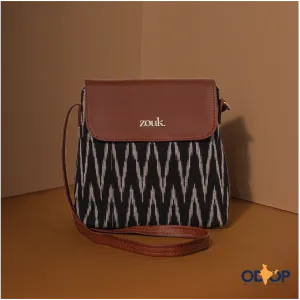 Ikat Print Flap Sling Bag