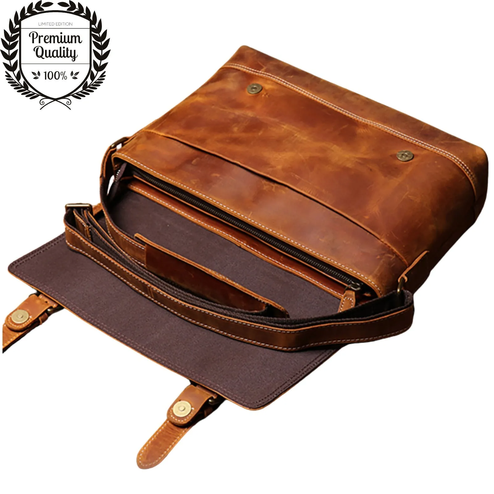 Ikolu Best Premium Pure Leather Laptop Bags for Men and Women