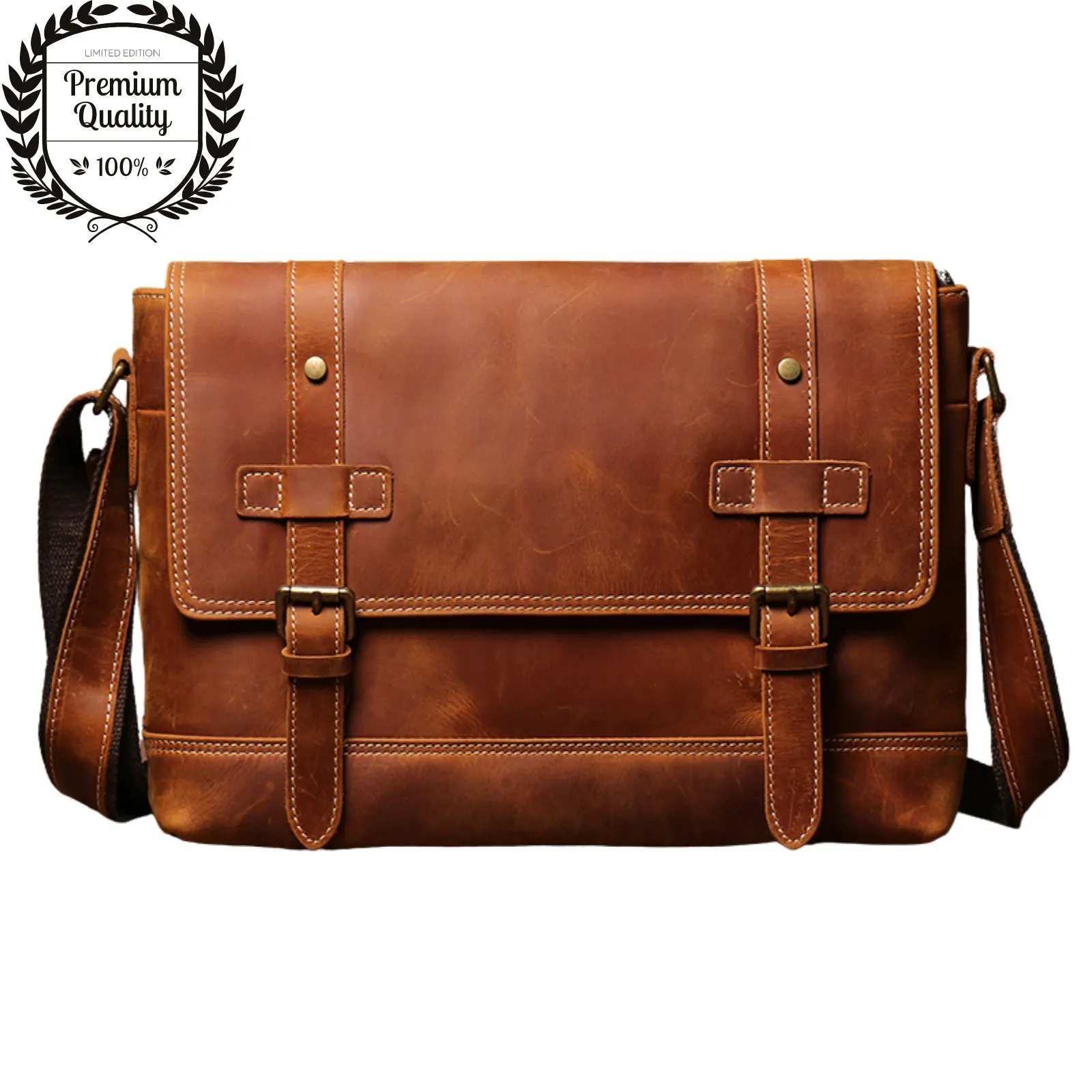 Ikolu Best Premium Pure Leather Laptop Bags for Men and Women