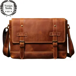 Ikolu Best Premium Pure Leather Laptop Bags for Men and Women