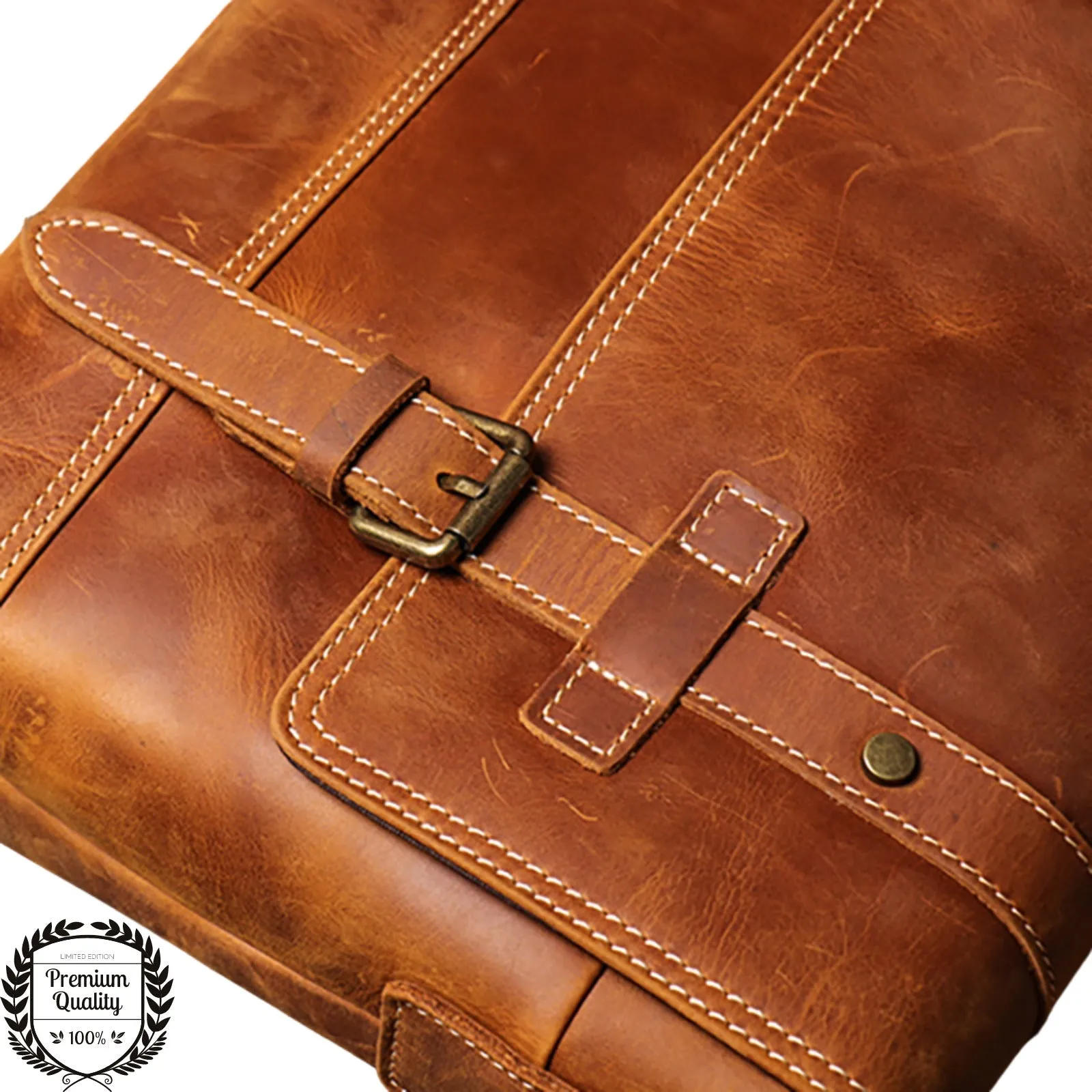 Ikolu Best Premium Pure Leather Laptop Bags for Men and Women