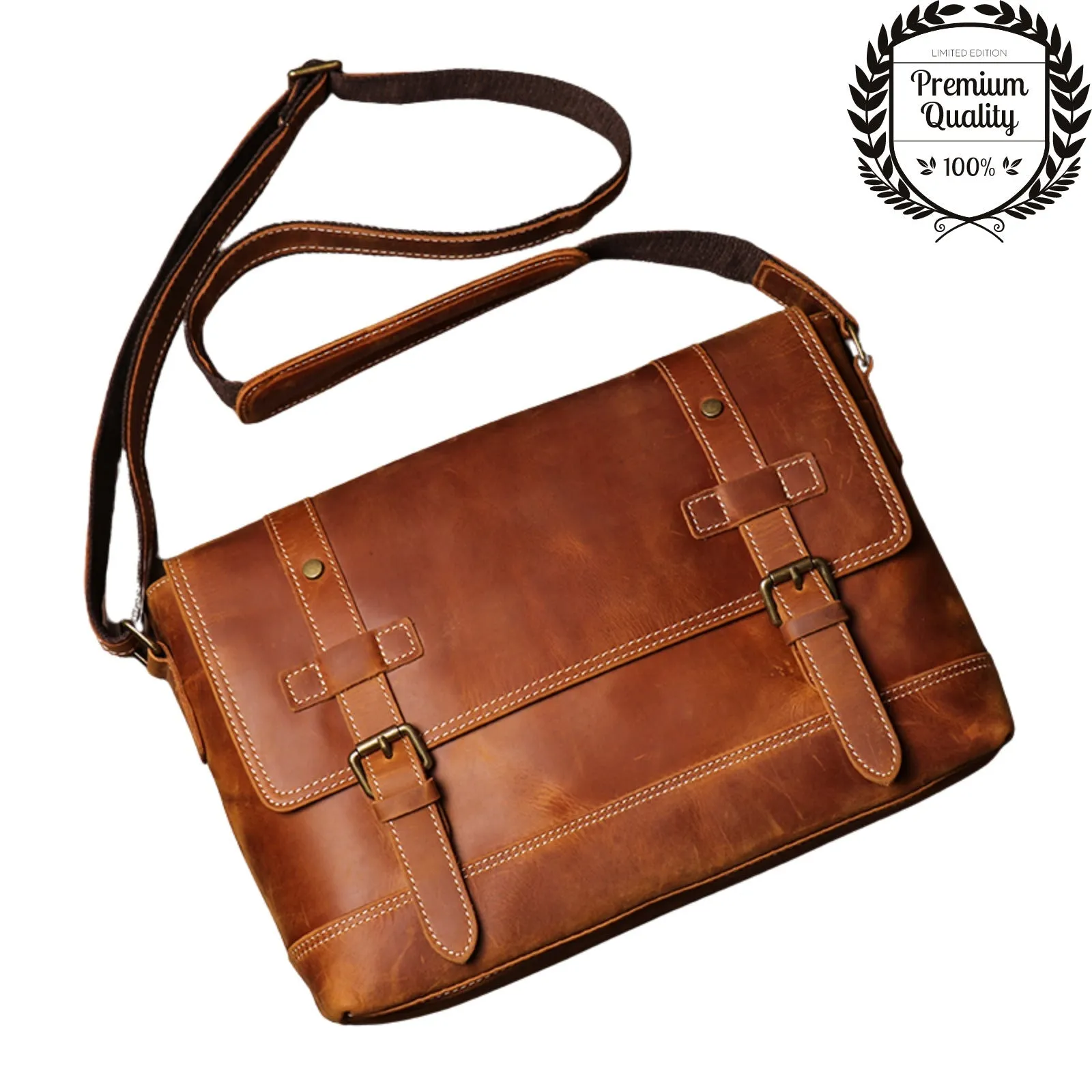 Ikolu Best Premium Pure Leather Laptop Bags for Men and Women