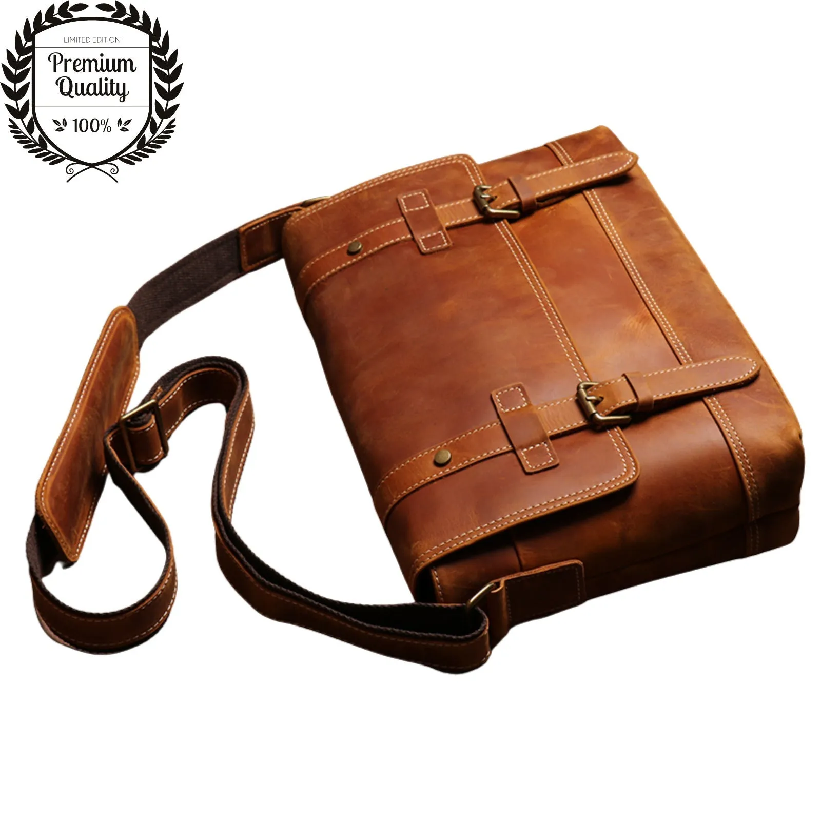 Ikolu Best Premium Pure Leather Laptop Bags for Men and Women