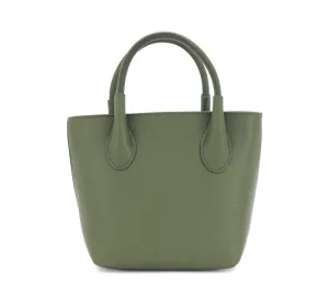 Italian Designer Leather Grab Bag - Swolit Domenico -Olive Green