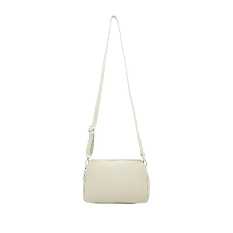 Italian Designer Leather Rectangular Triple Compartment Crossbody Tan