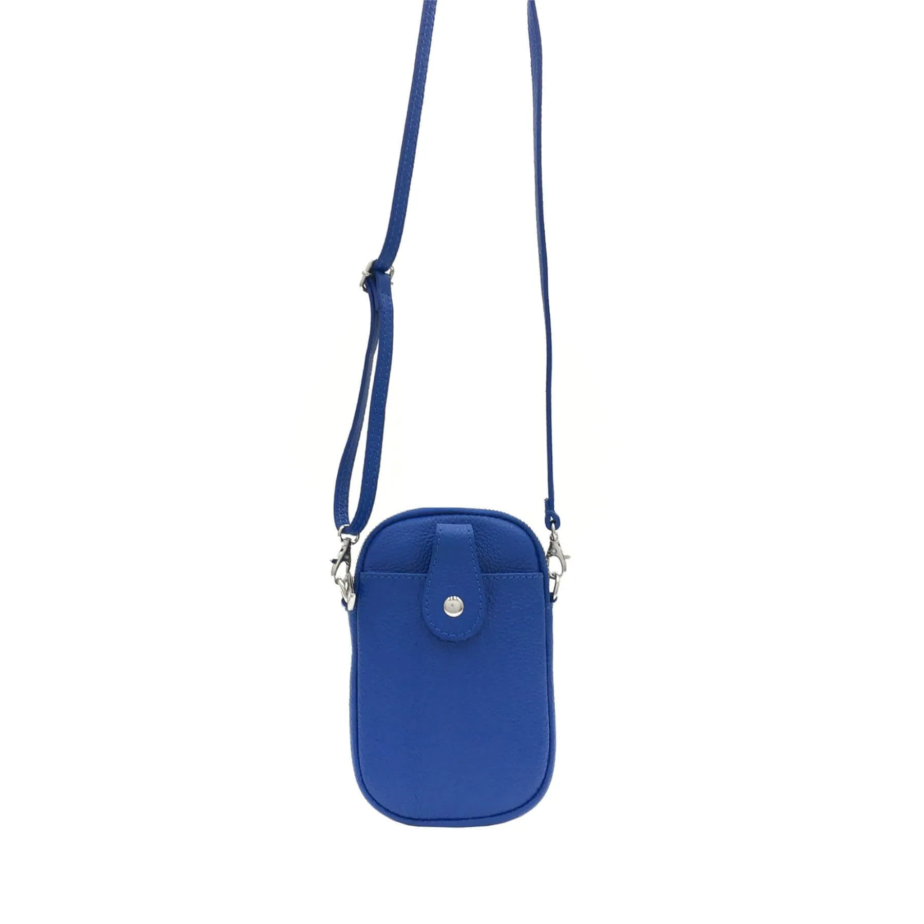 Italian Leather Front Pocket Phone Pouch Crossbody Purse- Pexie Nude