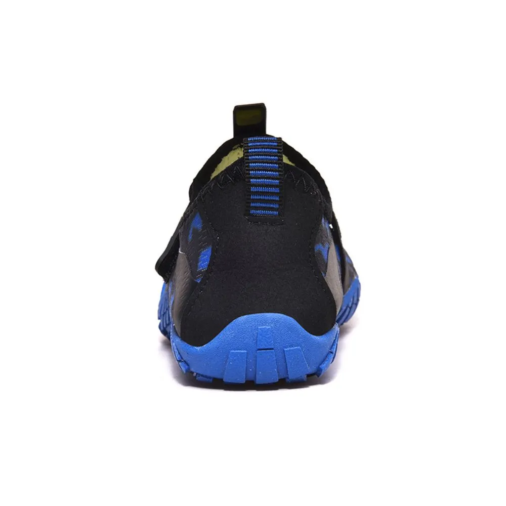 Kids' Water Shoes Barefoot Quick Dry Aqua Sports Boys Girls (Pattern Printed) - Blue Size BigKid US2 = EU32