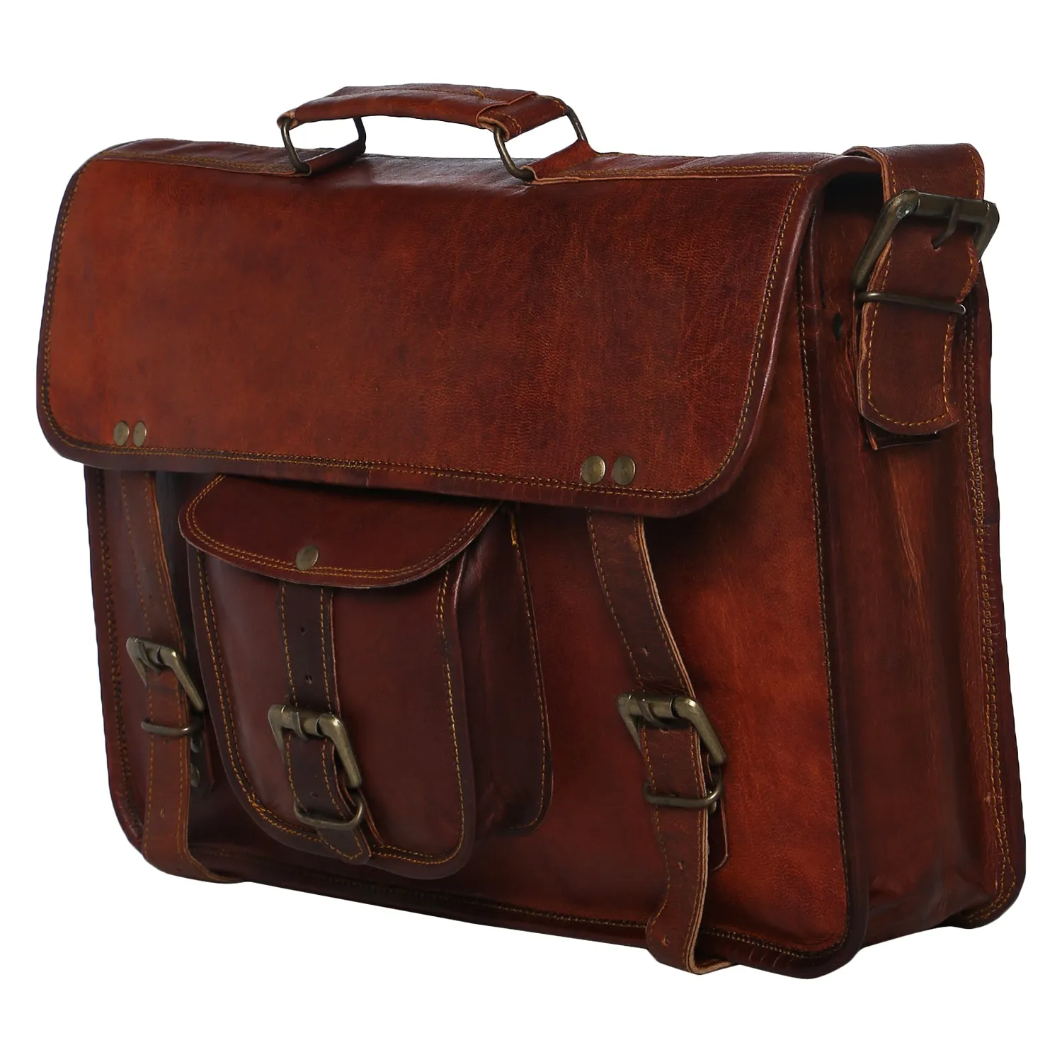Leather Satchel Backpack 15"