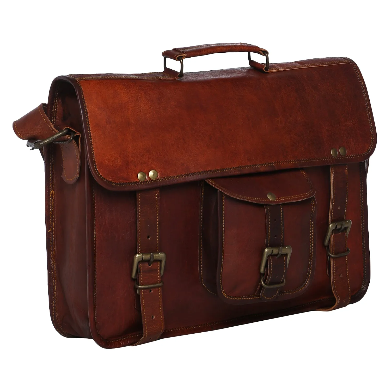 Leather Satchel Backpack 15"