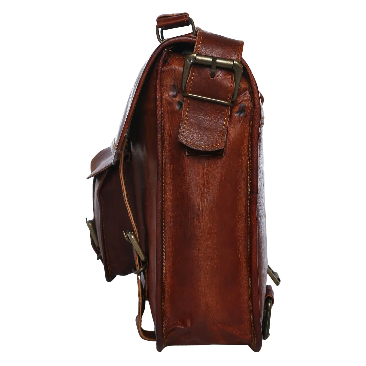Leather Satchel Backpack 15"