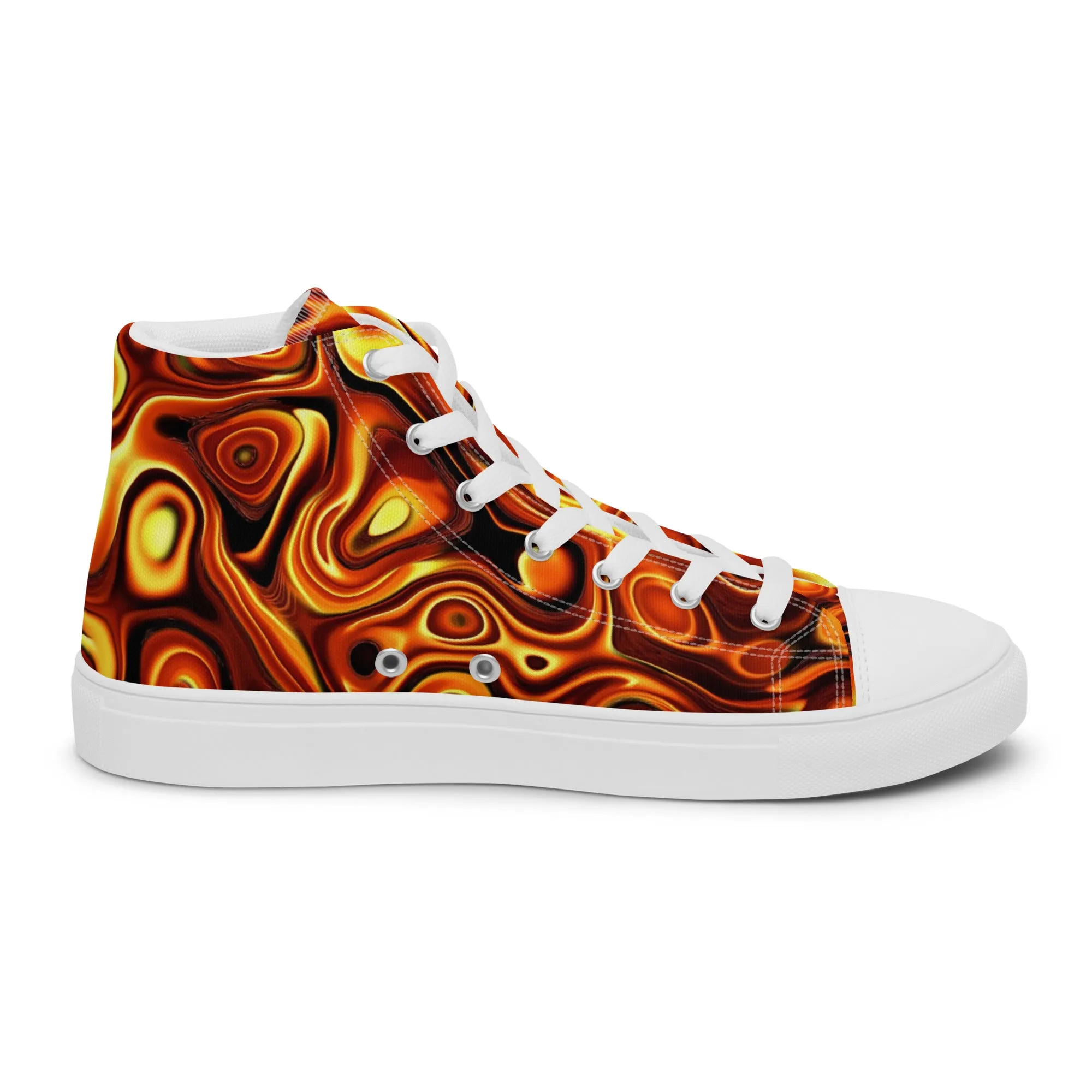 Liquid Gold Print Women’s high top canvas shoes