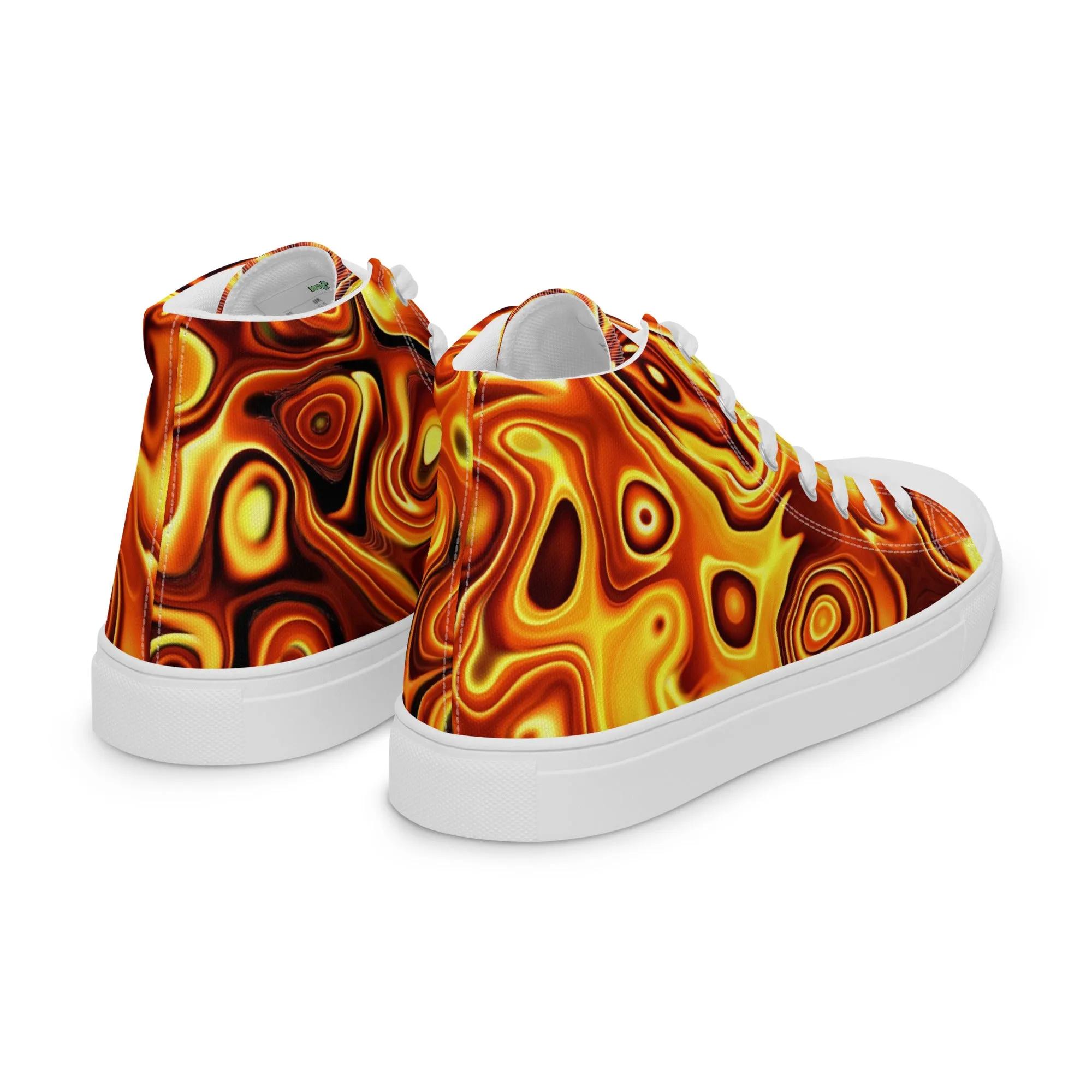Liquid Gold Print Women’s high top canvas shoes