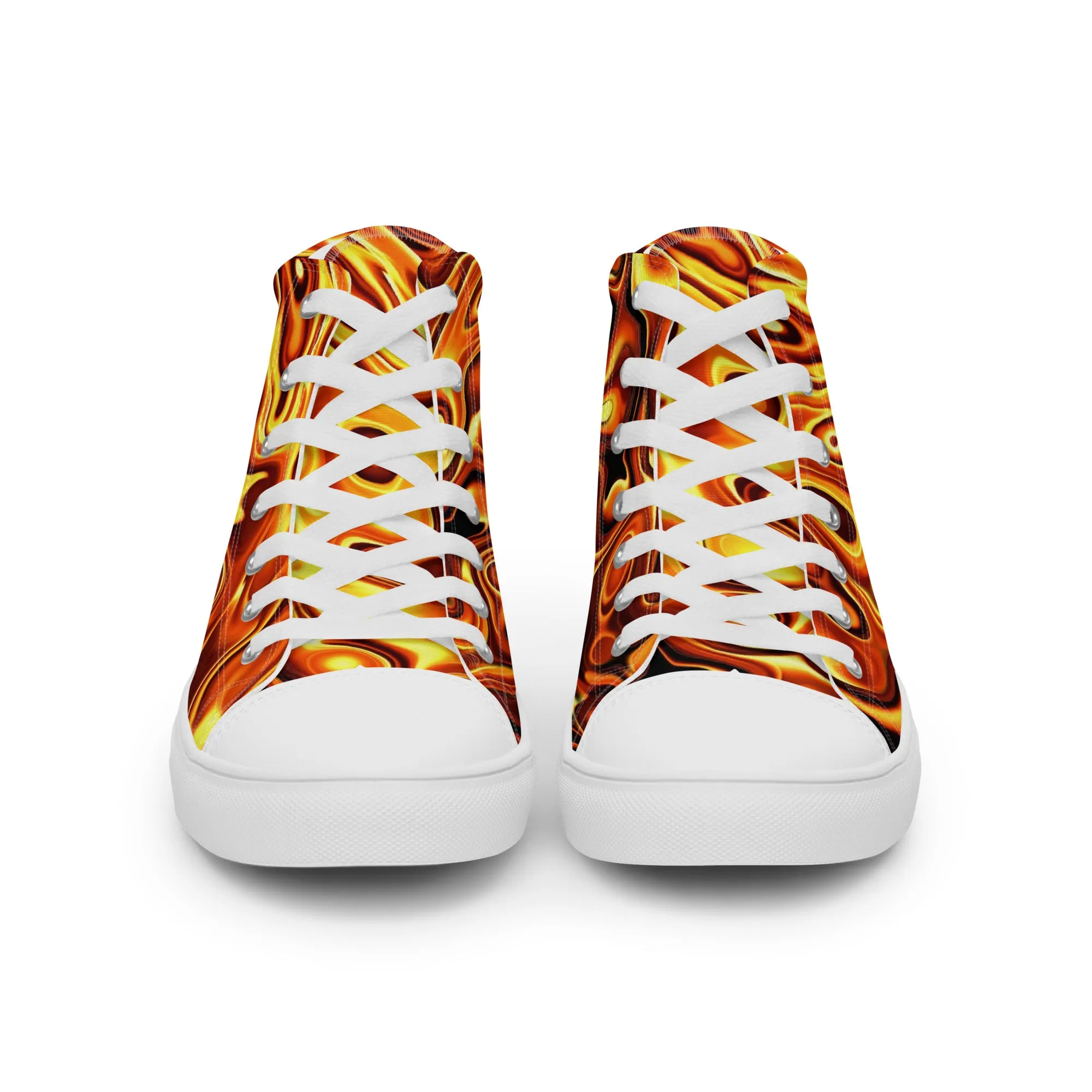Liquid Gold Print Women’s high top canvas shoes