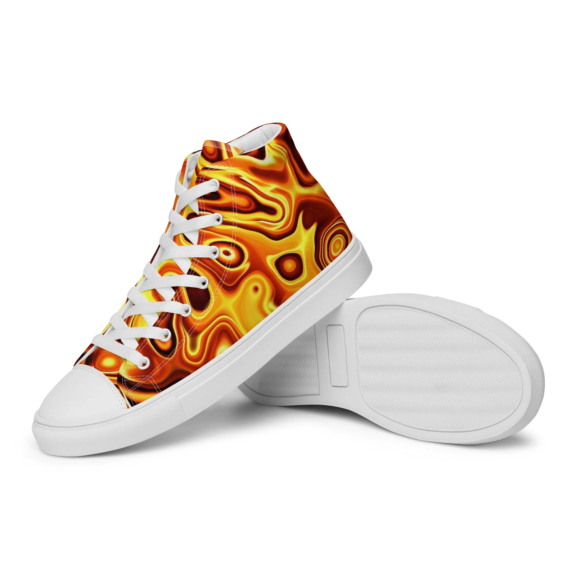 Liquid Gold Print Women’s high top canvas shoes