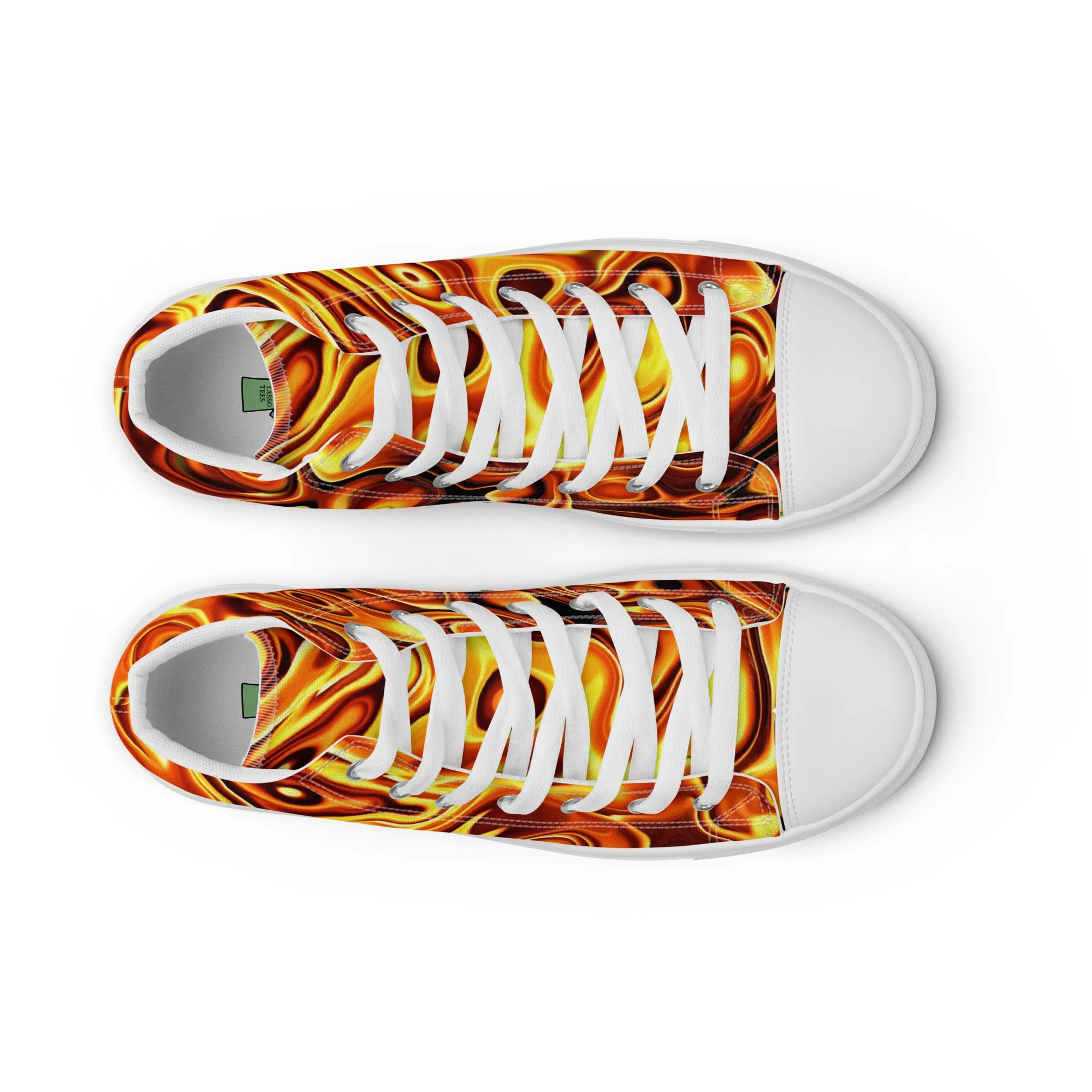 Liquid Gold Print Women’s high top canvas shoes