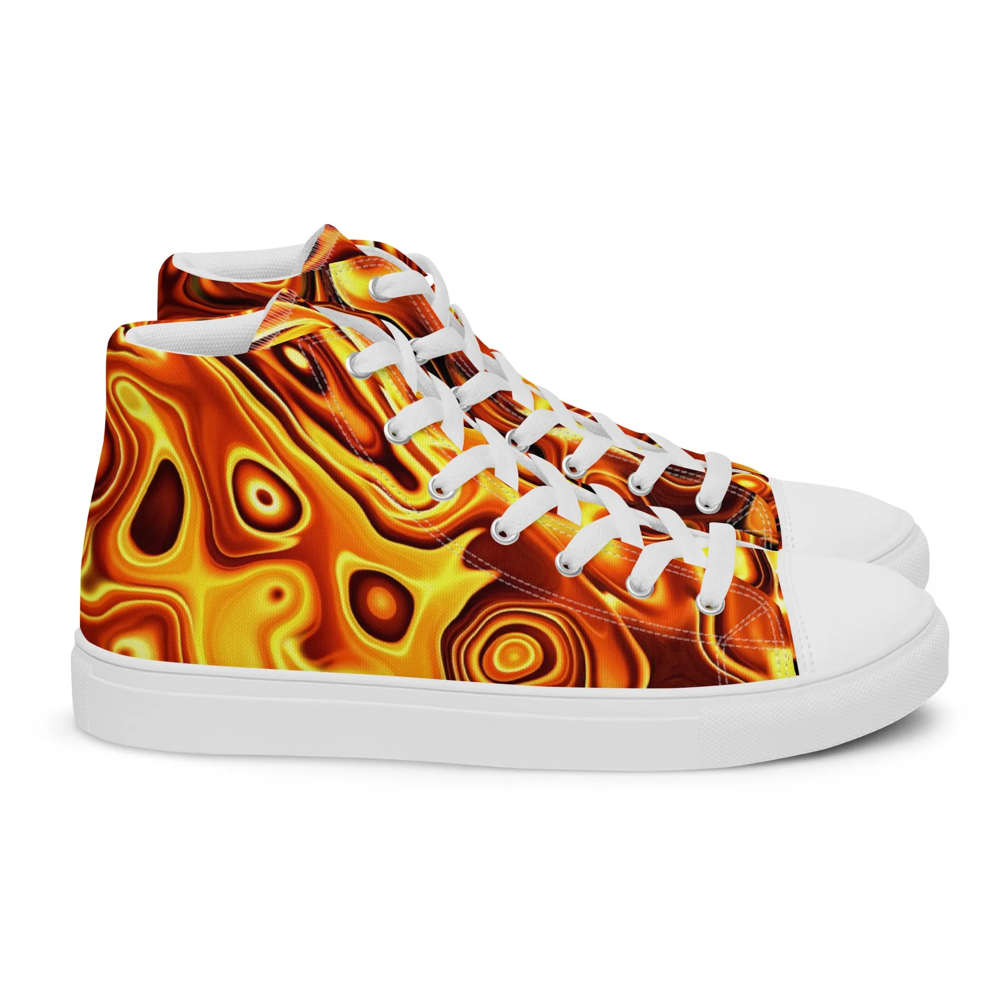 Liquid Gold Print Women’s high top canvas shoes