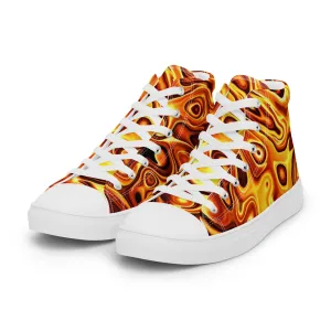 Liquid Gold Print Women’s high top canvas shoes