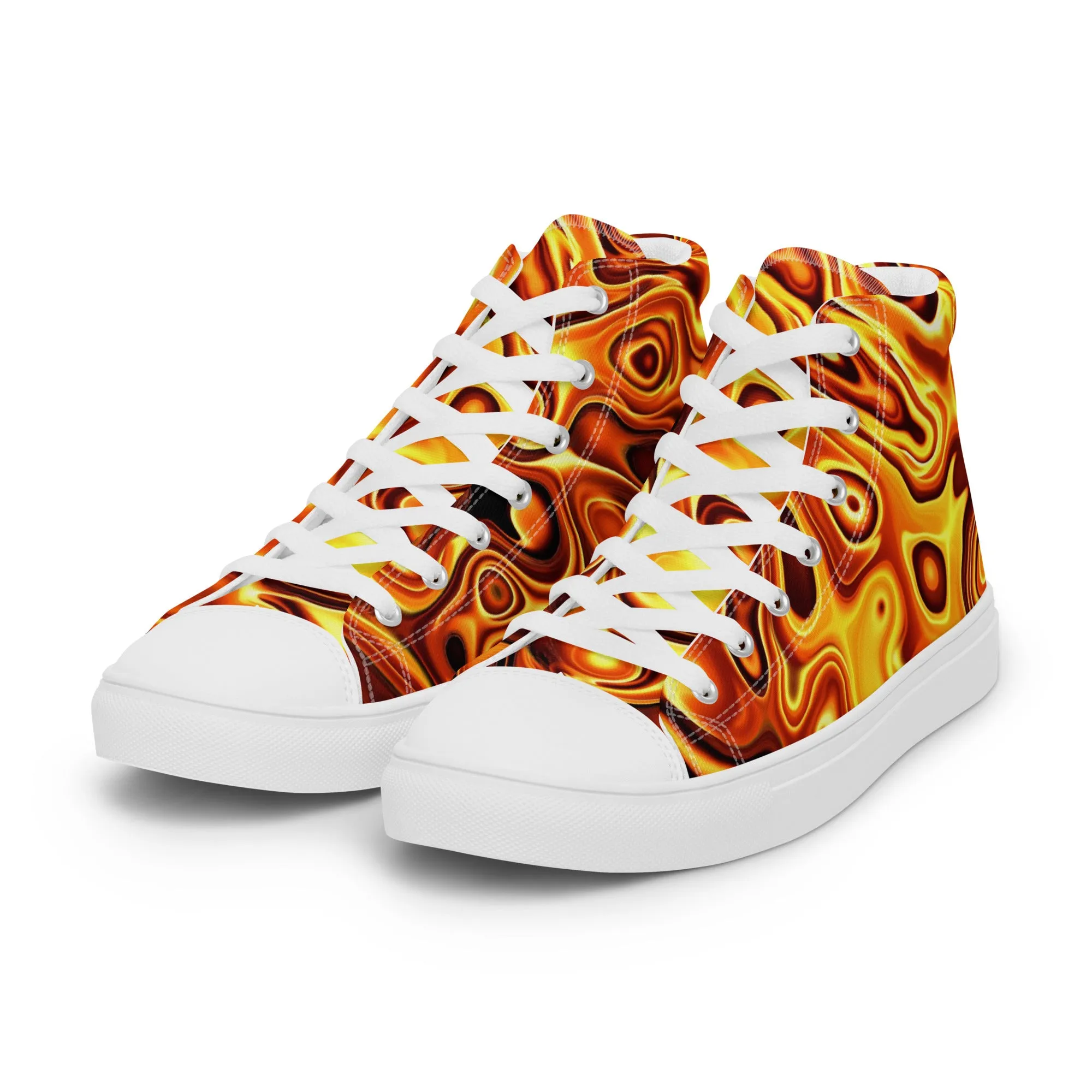 Liquid Gold Print Women’s high top canvas shoes