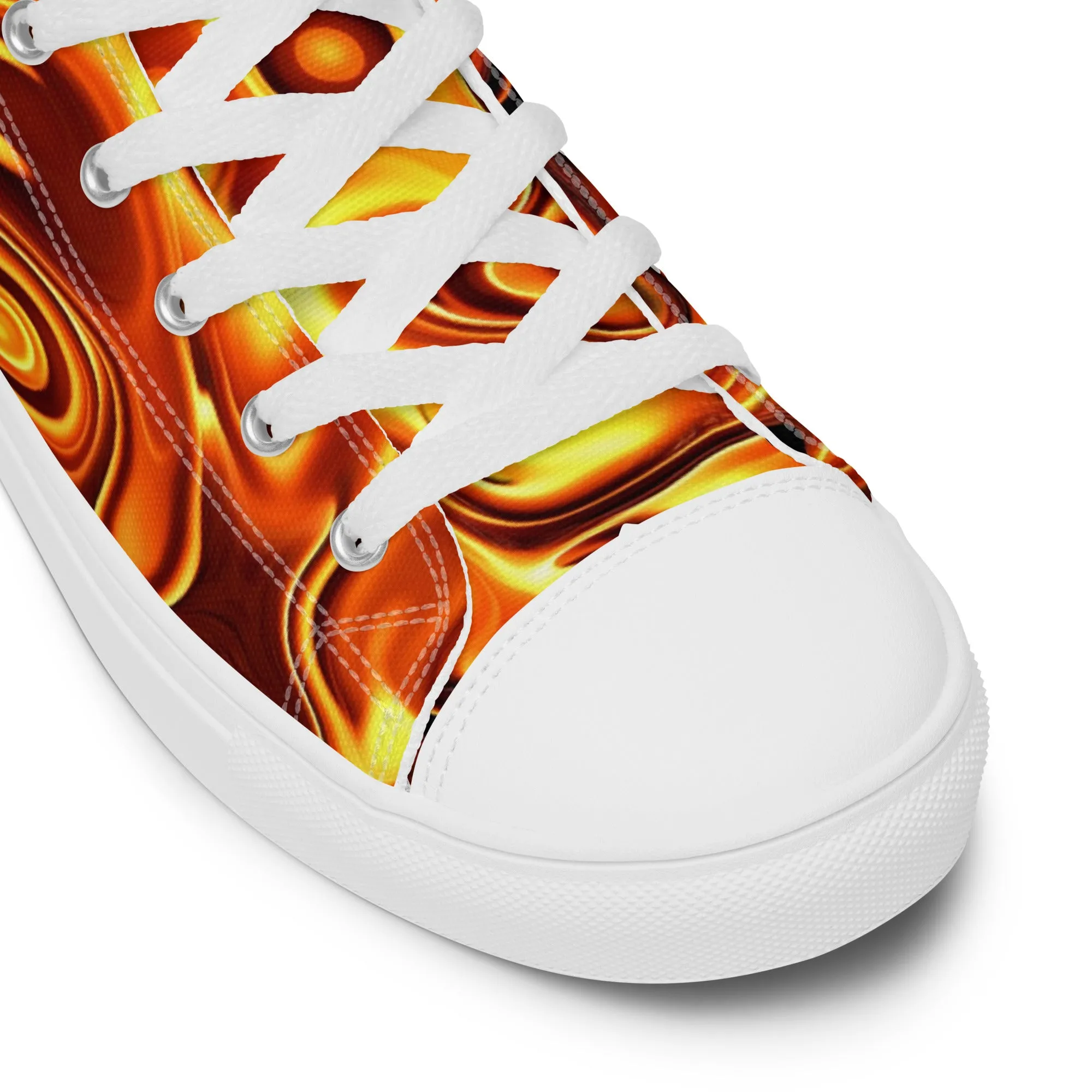 Liquid Gold Print Women’s high top canvas shoes