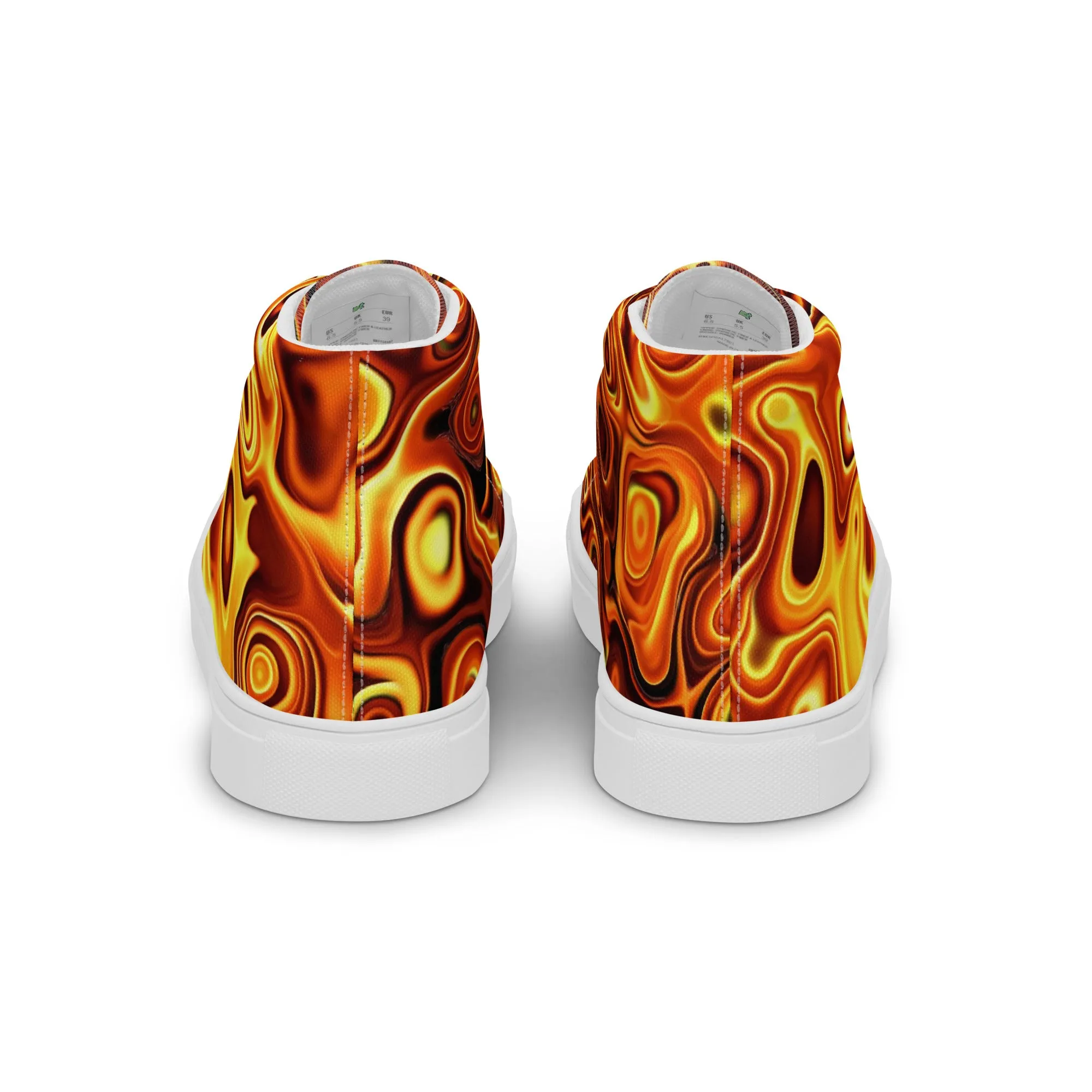 Liquid Gold Print Women’s high top canvas shoes