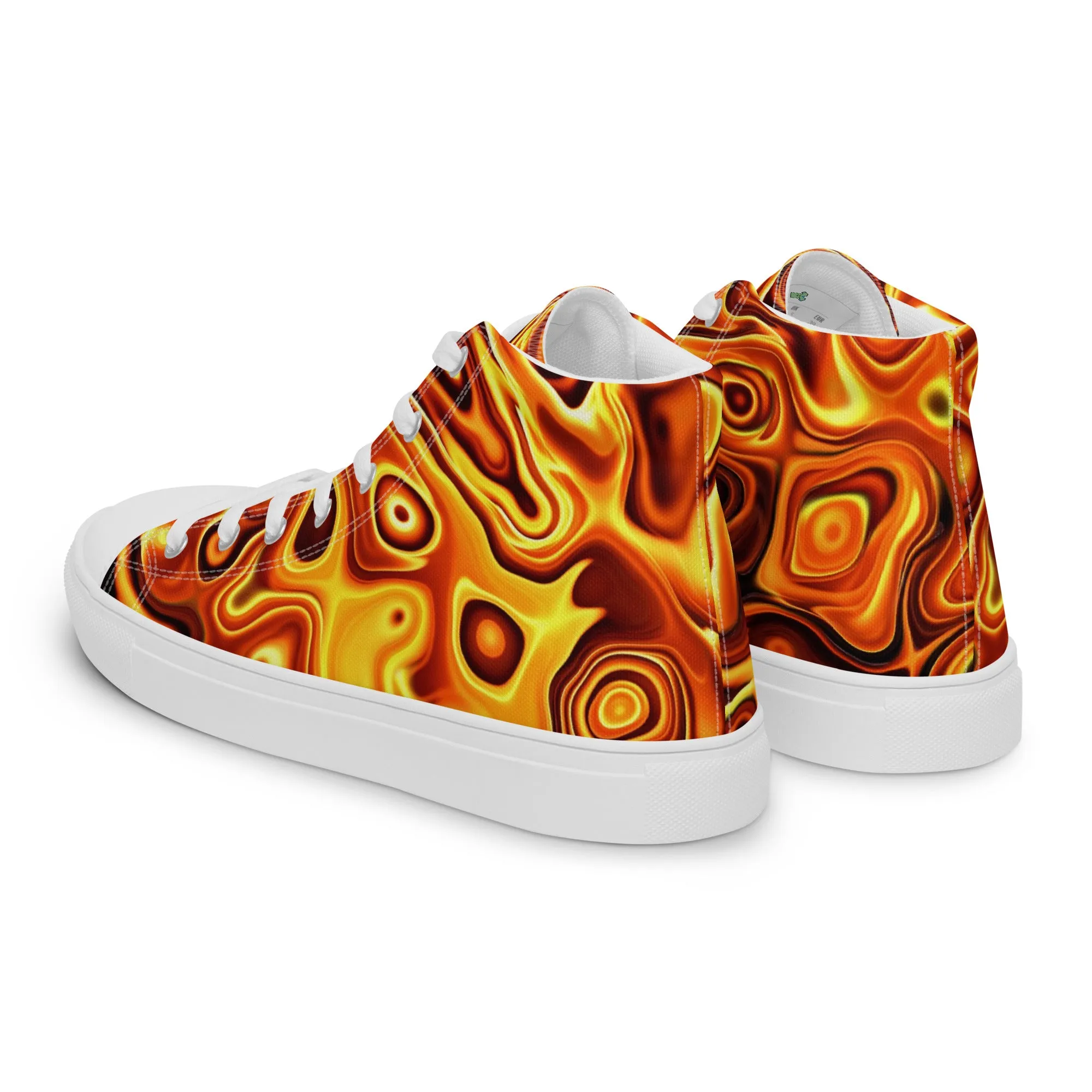 Liquid Gold Print Women’s high top canvas shoes