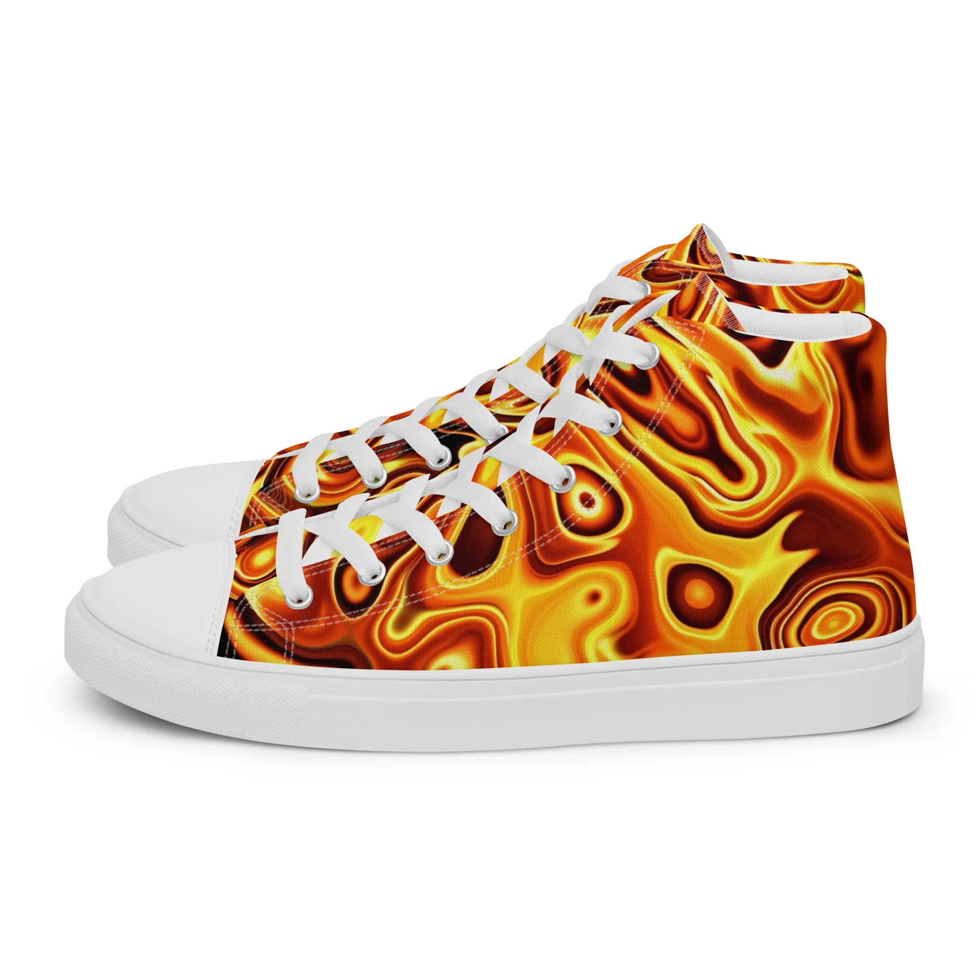 Liquid Gold Print Women’s high top canvas shoes