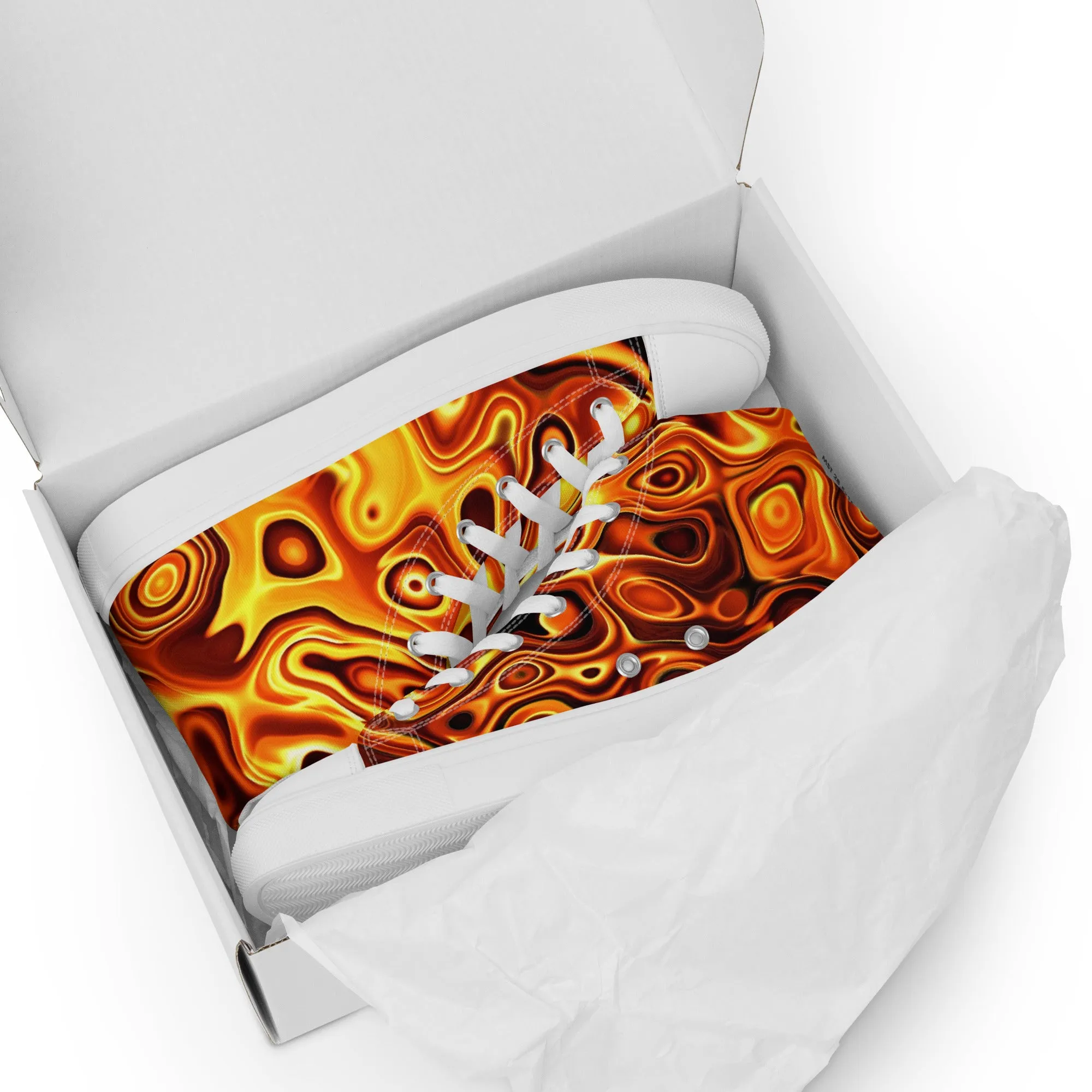 Liquid Gold Print Women’s high top canvas shoes