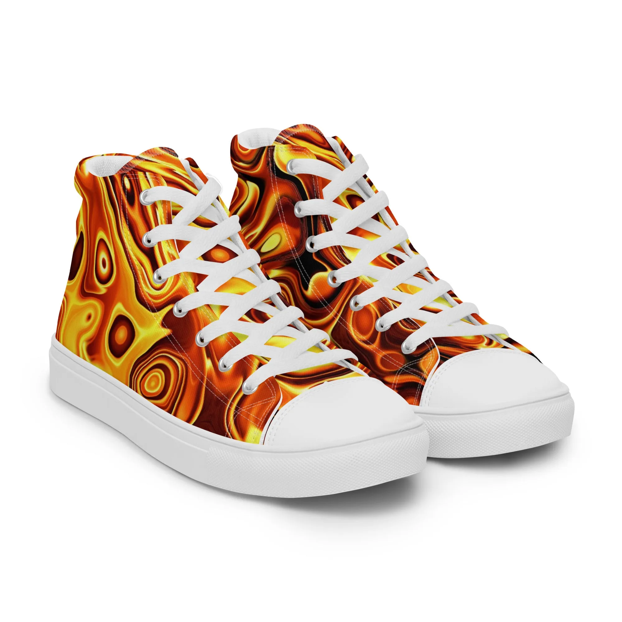 Liquid Gold Print Women’s high top canvas shoes