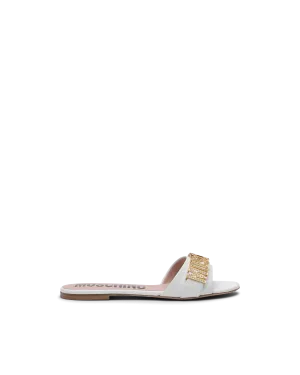 Logo Leather Mule Sandals