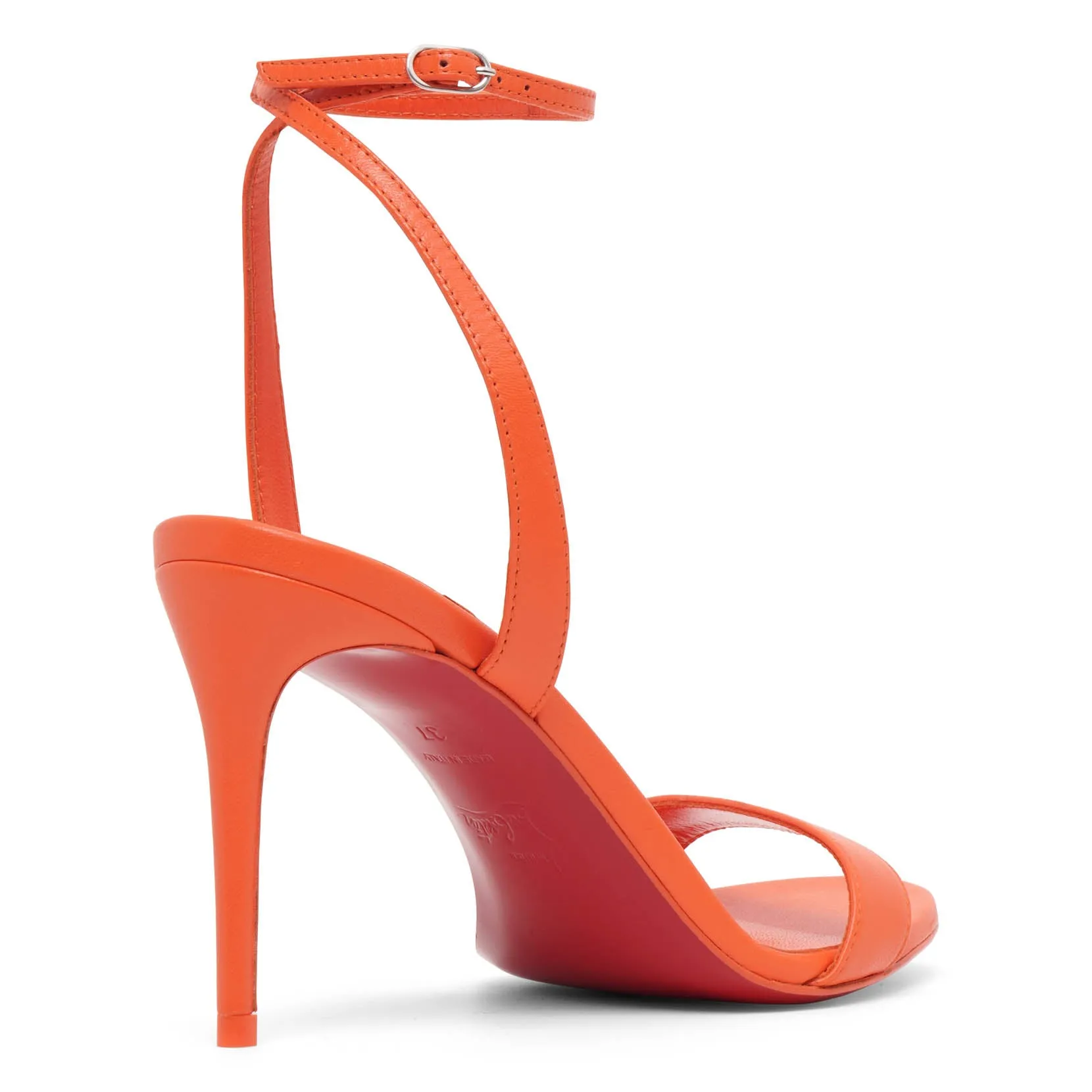 Loubigirl 85 orange leather sandals
